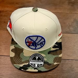 Men's Philadelphia 76ers Mitchell & Ness Cream/Camo Hardwood Classics